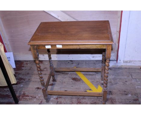 A vintage Elm occasional table with barley twist legs, postage unavailable 