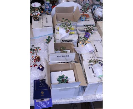 A very large collection of boxed Franklin Mint House of Fabergé Imperial Tree's 