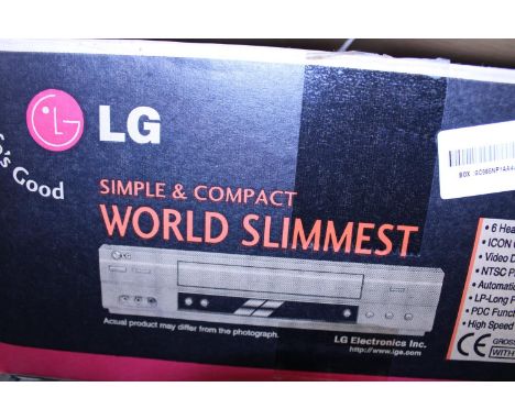 A boxed LG video recorder 