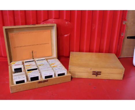 Two boxes of vintage slides assorted themes 