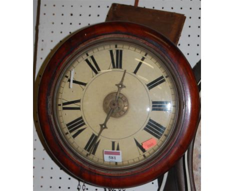 A Victorian mahogany postman's alarm clock 