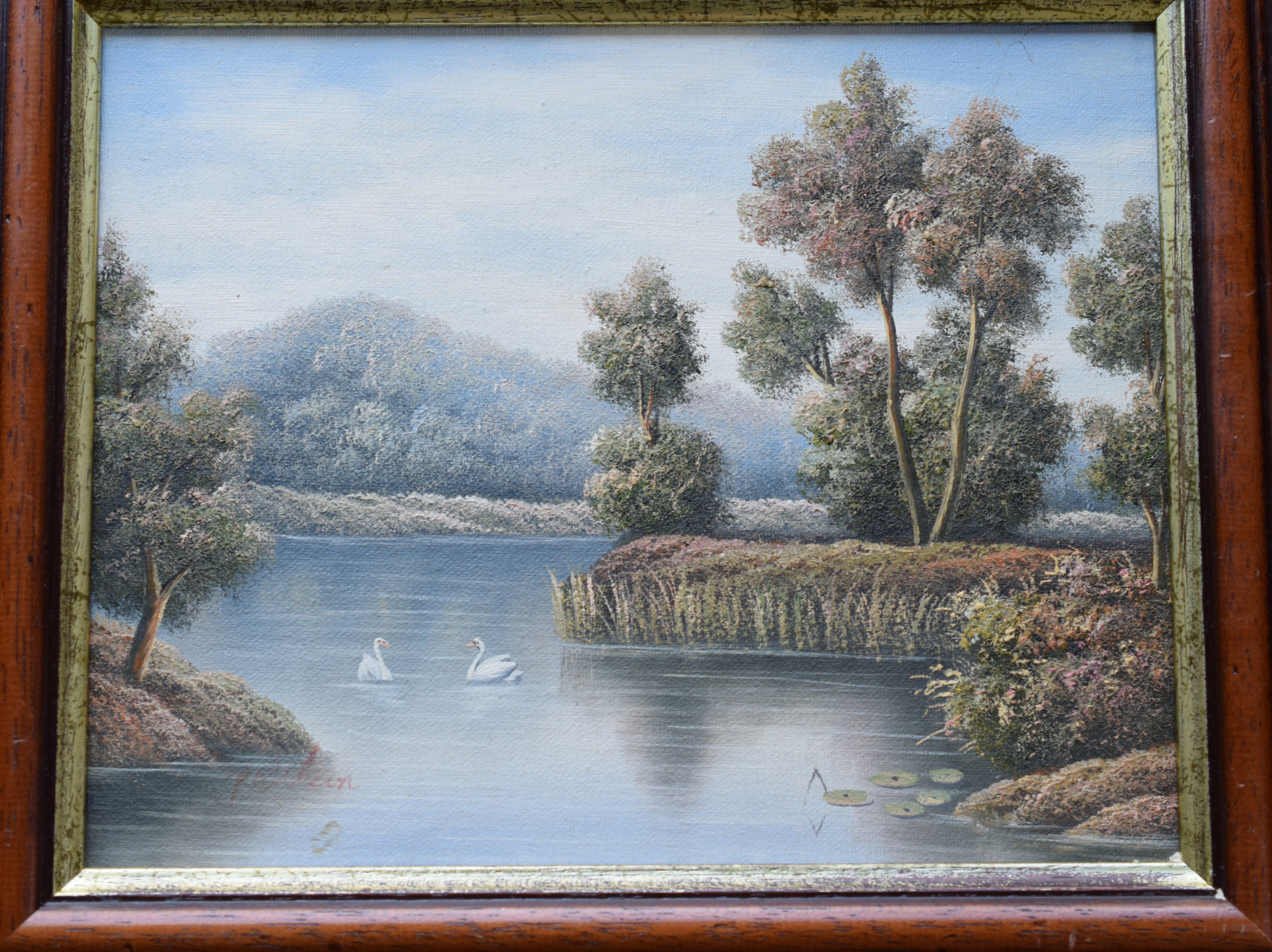 Pair Of Oil Painting By Peter Wilson Two framed landscape oil paintings ...