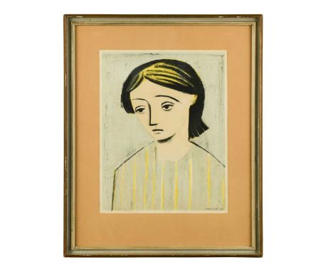 William Scott CBE, RA (British 1913-1989) Portrait of a Girlsigned and numbered 'William Scott 7/60' (lower right)lithograph4