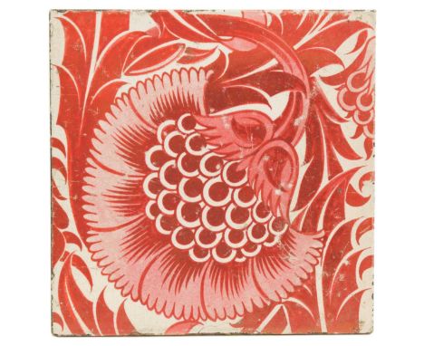 with berry cluster to the edge, hand painted 'W. DE. MORGAN &amp; CO, FULHAM, LONDON' to the reverse15.5 x 15.5cmCondition re