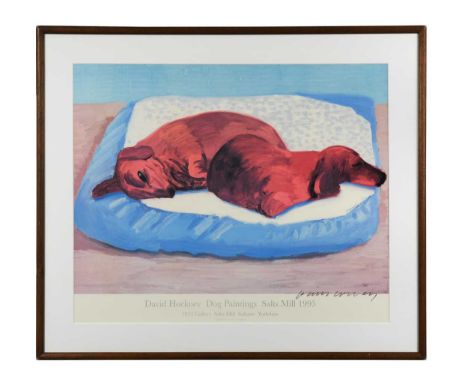 § David Hockney OM, CH, RA (British 1937-) Dog Paintingssigned 'David Hockney' (lower right)offset lithographic exhibition po