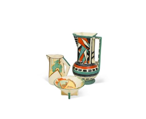 printed marks, 11.5cm diameter; together with a Moonflower pattern conical milk jug, 11.5cm high and a larger Myott Son &amp;