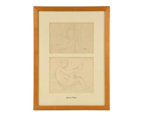 § § Duncan Grant (British 1885-1978) Two studies of female nudespencil, framed as one20 x 13cm and 20 x 15 cmProvenance: Ange