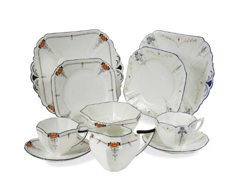 pattern no. 11561, comprising six sups, six saucers, six side plates and a sandwich plate; together with a Shelley Queen Anne