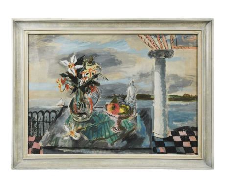 § Rowland Suddaby (British 1912-1973) Exotic Porticosigned 'R. Suddaby' (lower right)watercolour, gouache and ink52.5 x 74.5c