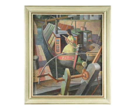 § § Francis Wynne Thomas (British 1907-1989) The Canal Lock; portrait sketch of a lady to the reversesigned 'F. Wynne Thomas'