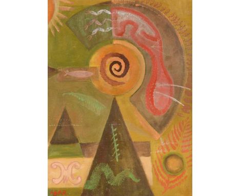 § § Eileen Agar RA (British/Argentinian 1899-1981) The Garden signed 'AGAR' (lower left) oil on paper 39 x 29cmCondition repo