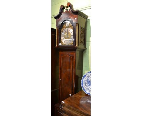 A mahogany eight day longcase clock, dial signed on a silvered plaque, Yoell, Retford, striking on a gong 