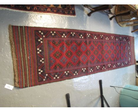Meshwani geometric red ground runner, 241 x 60cm approx. (B.P. 24% incl. VAT)
