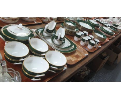 Six trays of Spode bone china 'Green Velvet' design tea and dinnerware items. (6)(B.P. 24% incl. VAT)