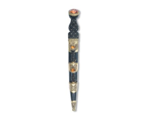 A Scottish Regimental Dirk of the Black WatchWith bright tapering blade double fullered and notched along the back, hardwood 