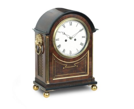 A Regency mahogany and brass mounted bracket clockBy Peter Keir FalkirkThe 7 1/2 in circular dial with Roman numerals, the tw