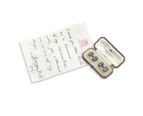 Royal: A pair of George VI coronation cufflinks 1937Presented to George Alexander Eugene Douglas Haig, 2nd Earl Haig (1918-20