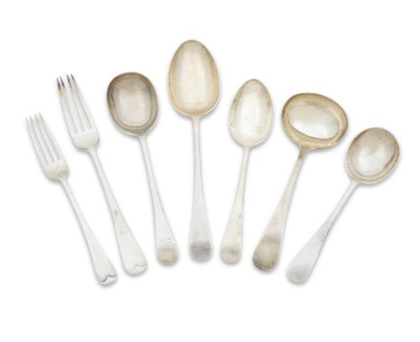 A Collection of Silver FlatwareVarious dates and makers Mainly of fiddle pattern and dating from the second quarter of the 20