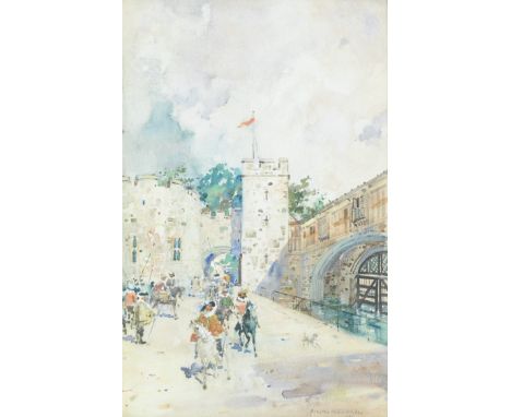 James Watterston Herald (British, 1859-1914)Tower of London and Traitors Gate signed and dated 'James W. Herald. 92' (lower r