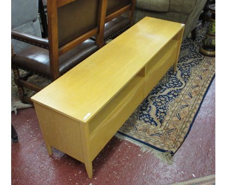 Ercol blonde elm TV/media unit - W: 145cm D: 39cm H: 50cm 