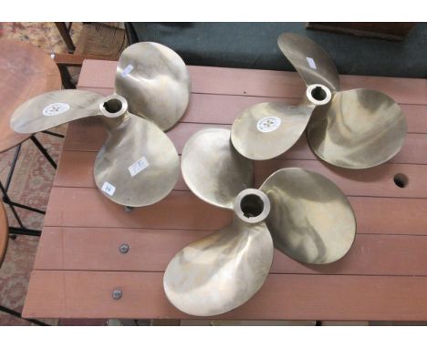 3 bronze boat propellers 