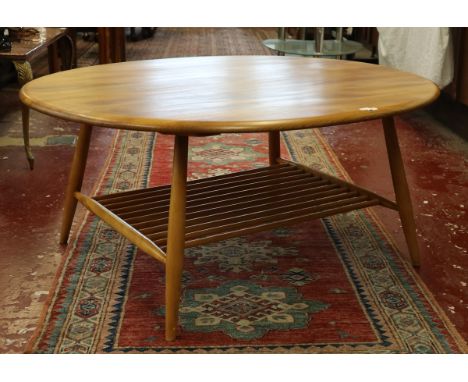 Ercol Blonde Elm Oval coffee table - Approx W: 99cm D: 85cm H: 44cm