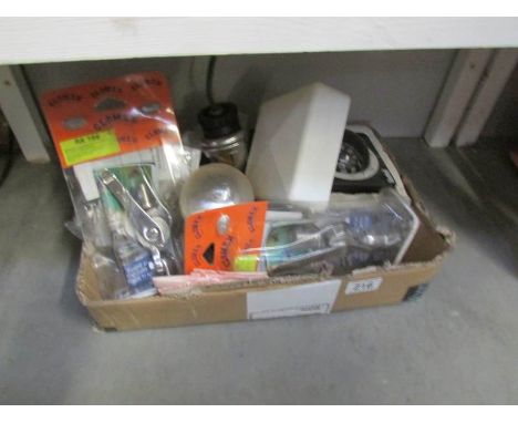 A mixed lot including compass, lights etc