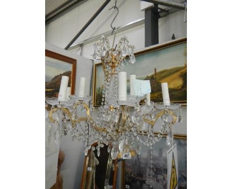 A 9 lamp chandelier