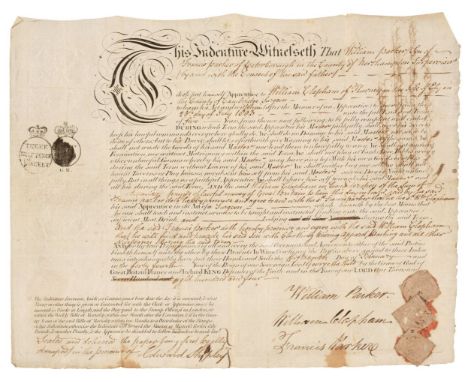 * Victorian Ephemera. An assorted collection of printed and manuscript ephemera, mostly 19th century, including 20 vellum dee
