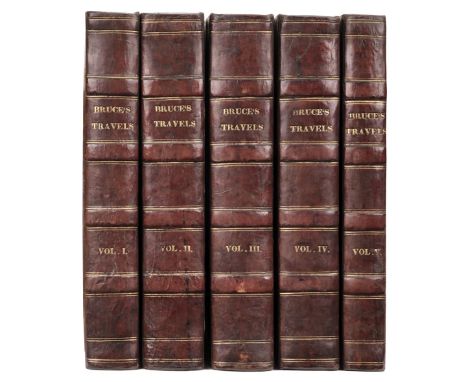 Bruce (James). Travels to Discover the Source of the Nile, in the Years 1768, 1769, 1770, 1771, 1772, 1773, 5 volumes, 1st ed