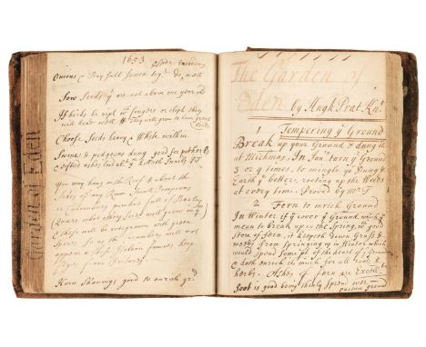 Manuscript copybook. A manuscript copybook transcribing Sir Hugh Plat's 'The Garden of Eden, or, An Accurate Description of a