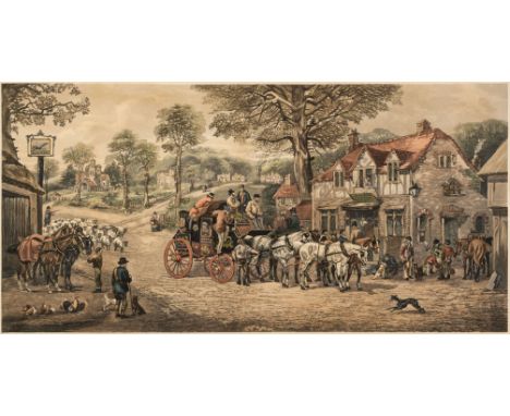 * Alken (Henry, after). [Changing Horses at the Plough &amp; Halt at the Black Swan, 1882], a pair of aquatints by C. R. Stoc