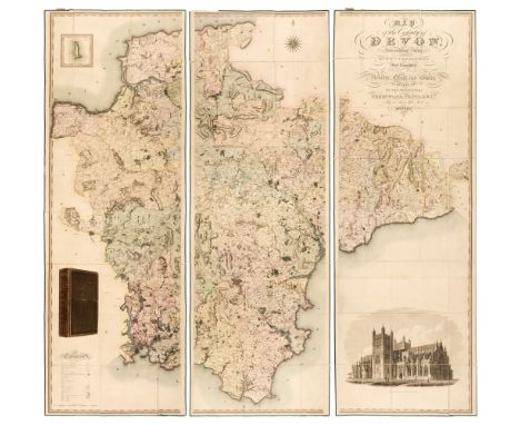 Devon. Greenwood (C. &amp; J.), Map of the County of Devon from an Actual Survey, made in the Years 1825 &amp; 1826..., Green