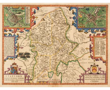 Staffordshire &amp; Shropshire. A collection of approximately 32 maps, 17th - 19th century, engraved county maps and city pla