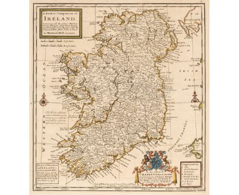 * Moll (Herman). A Pocket Companion of Ireland Containing all the Cities, Market Towns, Boroughs...,  A New and Correct Map o