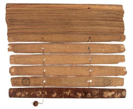 * Tamil Prayer Book. Manuscript of palm leaves, probably 20th century, a total of 100 leaves (plus 3 blanks at rear), the fir