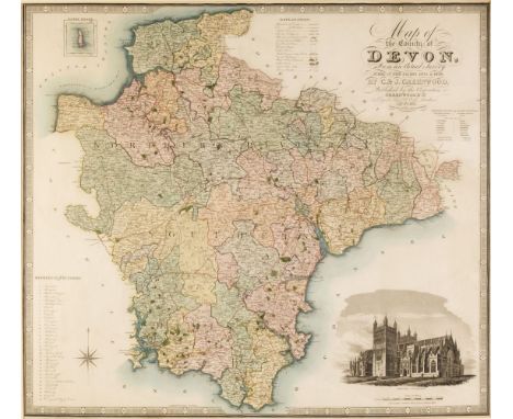 * Devon. Greenwood (C. &amp; J.), Map of the County of Devon from an actual Survey made in the Years 1825 and 1826..., July 4