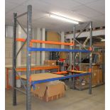 Warehouse Pallet Racking / Shelving - Includes 4 x Uprights, 9 x Crossbeams and Some Shelf Boards