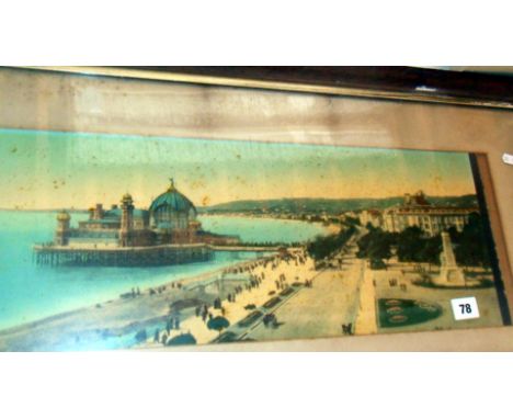 Edwardian colour photoprint of the promenade & pier at Nice, and a 1960s colour print of Antibes Harbour