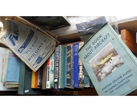 Aeronautical books, maps, newspapers, photographs relating to the RAF, Aircraft etc (one shelf)