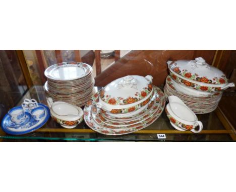 Extensive Staffordshire dinner service, and a Spode breakfast set