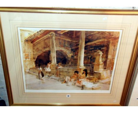 Large Russell Flint print, number 86/850, blind stamp, framed size 31" x 37"