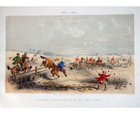 PHIZ (Hablot K Browne) 'How Pippin Enjoyed a Day with the Fox Hounds', landscape folio, published by Fores [1863], 12 colour 