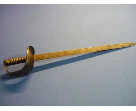 19th C unusual cut down Naval type cutlass with 22 1/2 inch blade stamped Manufactured by the Wilkinson Sword Co London, stee