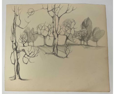 Lewis Davis (1923-2010), pencil sketch of trees, 37.5cm x 44.5cm, unframed. Davis was a pupil of Peter Blake &amp; Bill Jackl