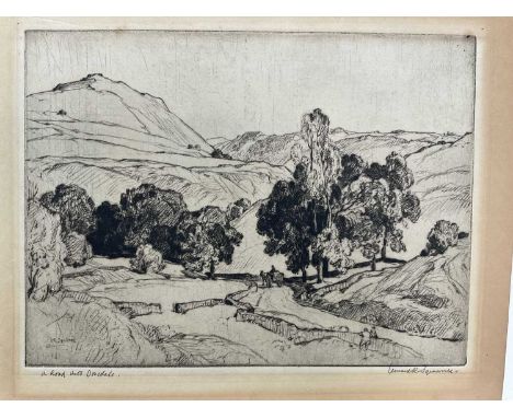 Leonard Russell Squirrell (1893-1979), signed etching - A Road near Dovedale, 18cm x 24.5cm, signed and dated 1933, inscribed