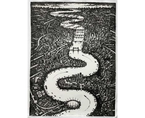 John Duffin (b. 1965) etching - Thames, signed titled and numbered 3/150, 75cm x 56cm, unframedCondition as new.
