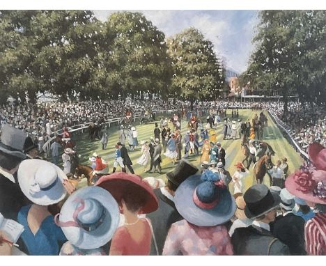 Sheree Valentine-Daines (b. 1959) signed limited edition print - Sandown, 46cm x 35cm, numbered 369/850, mounted in glazed fr
