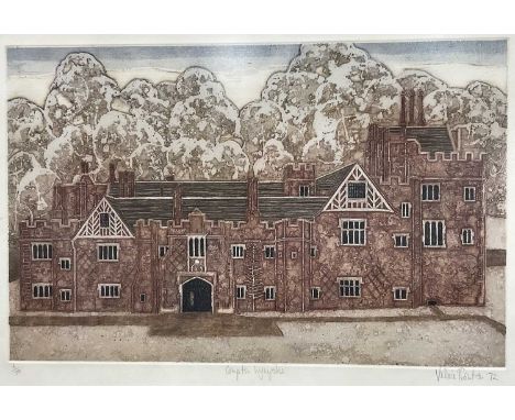 Valerie Thornton (1931-1991) signed limited edition etching and aquatint - Compton Wynyates, 6/70, dated '72, in glazed frame