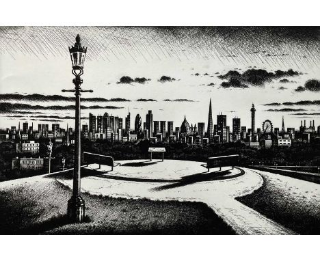 John Duffin (b. 1965) etching - London from Primrose Hill, signed titled and numbered 29/150, 40cm x 60cm, unframedApart from